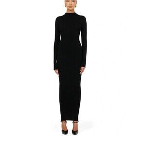 Naked Wardrobe long sleeve square neck SCULPT DRESS L